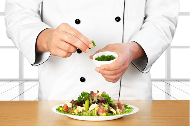 Chef preparing fresh meal