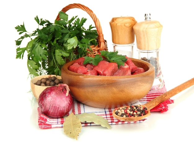 Assortment of fresh vegetables and spices